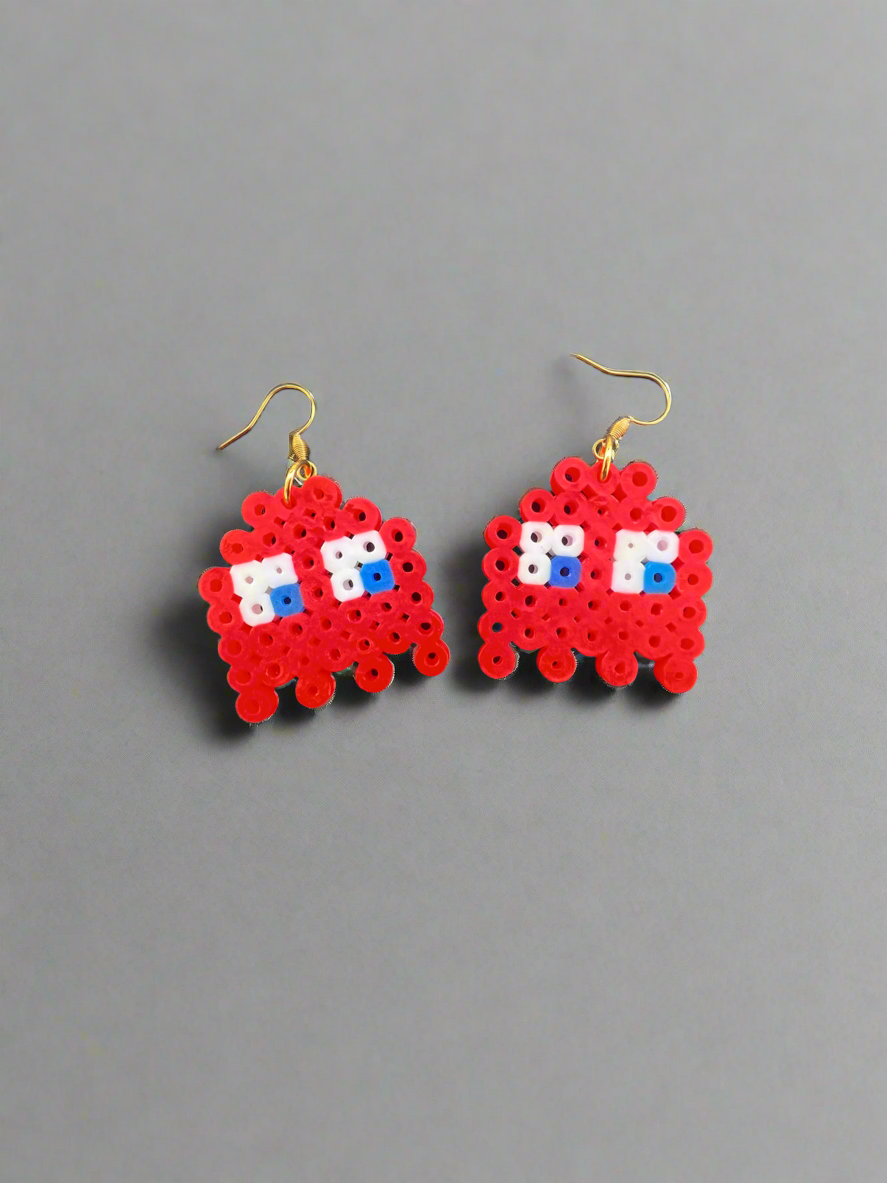๐ป Pixel Ghost Earrings โ Retro Arcade Icons