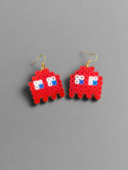 👻 Pixel Ghost Earrings – Retro Arcade Icons