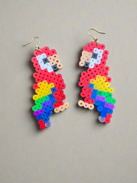 🦜 Pixel Parrot Earrings – Tropical Style Meets Retro Vibes