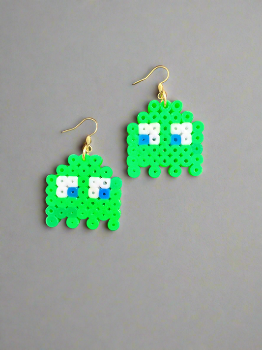 👻 Pixel Ghost Earrings – Retro Arcade Icons