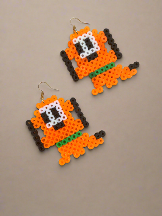 🐾 Pixel Pluto Earrings – Classic Cartoon Vibes in Retro Beads