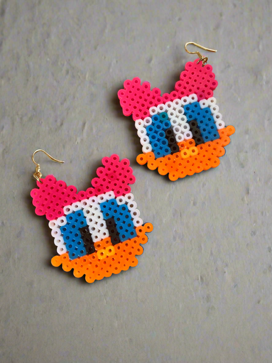💜 Pixel Daisy Duck Earrings – Sassy, Sweet & Totally Retro