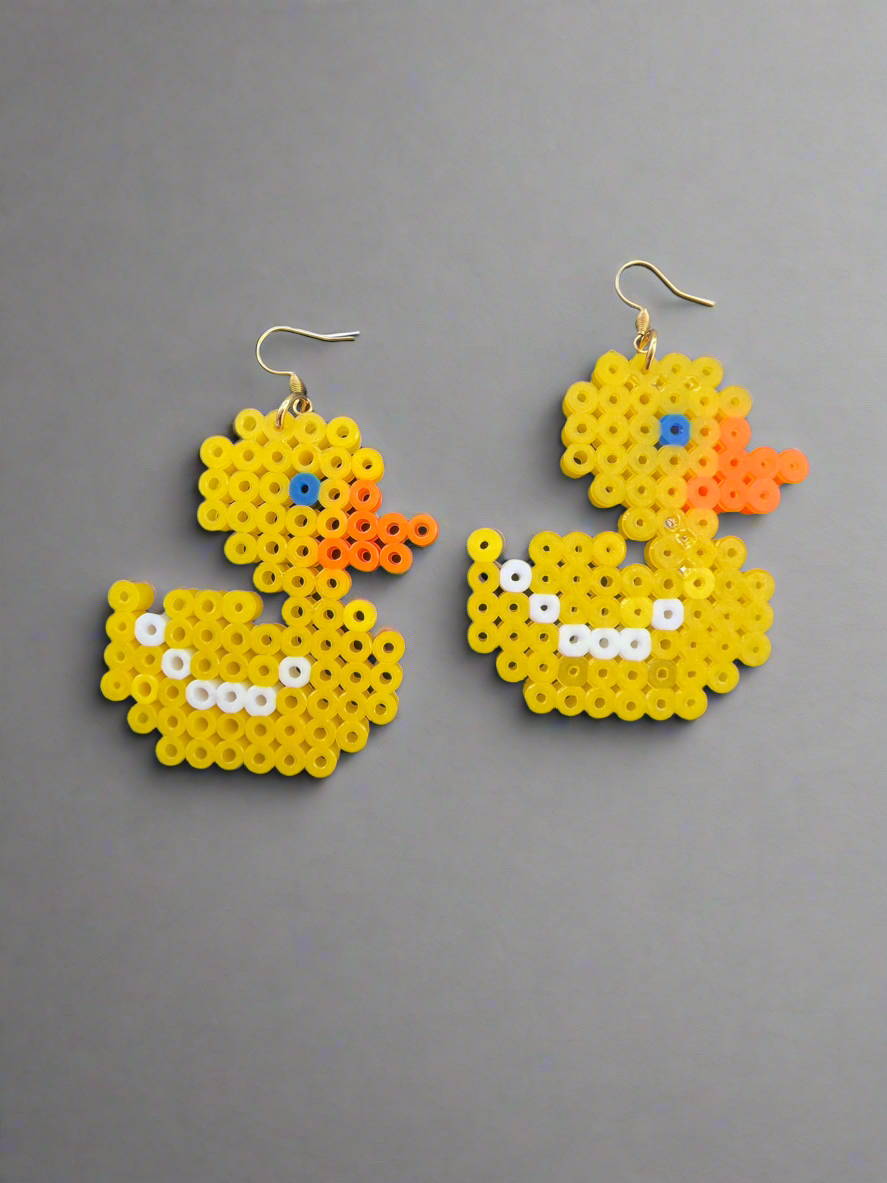 🐥 Pixel Duck Earrings – Quirky, Cute & Totally Retro