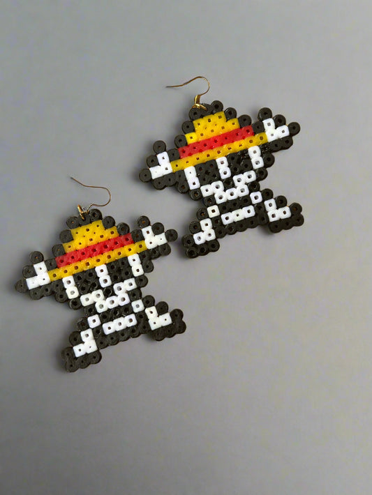 🏴‍☠️ Pixel Straw Hat Earrings – Pirate Vibes Only